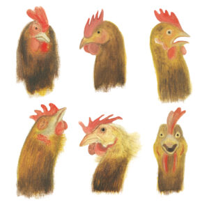 Gouache illustration from book Hen and Egg