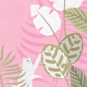 Kitty in urban jungle illustration